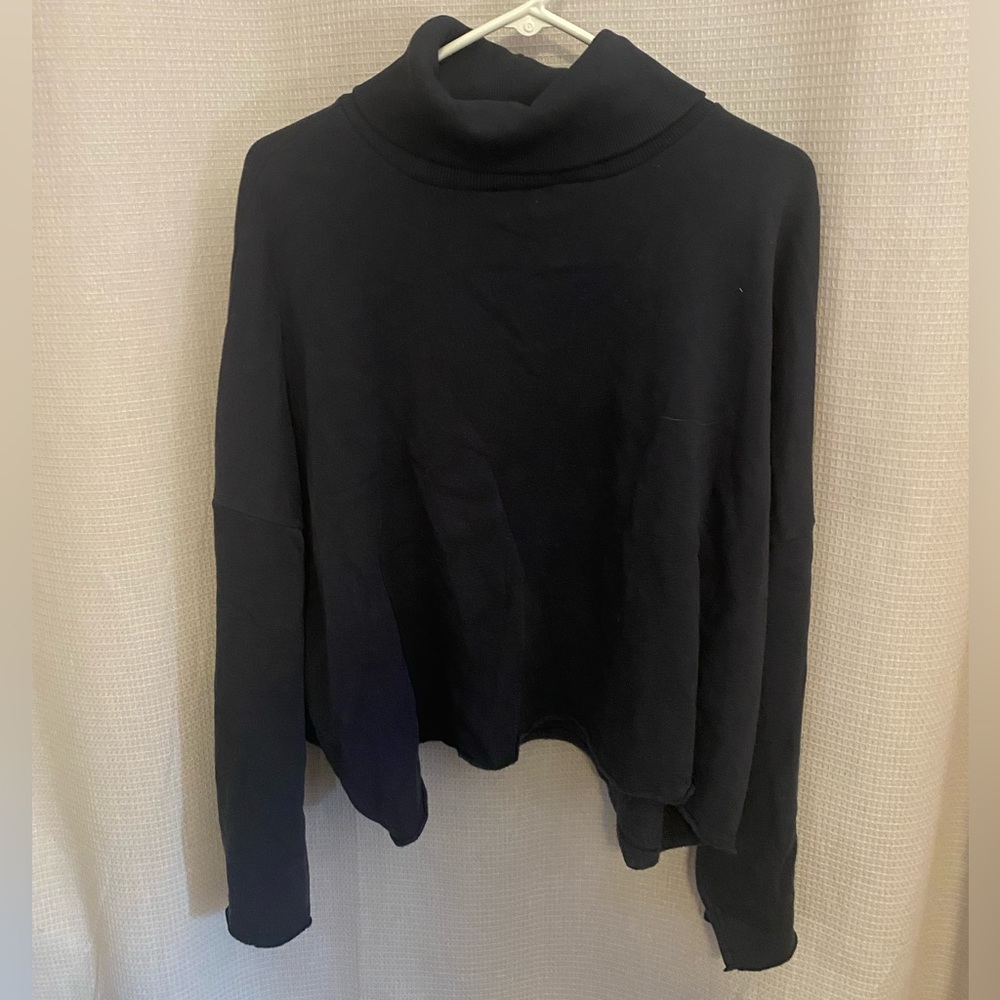 Black cropped turtle neck